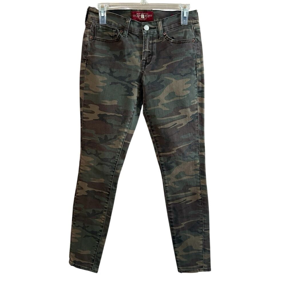 Lucky Brand Charlie Skinny Jeans Denim Camo 29”Inseam Womens Size 2/26